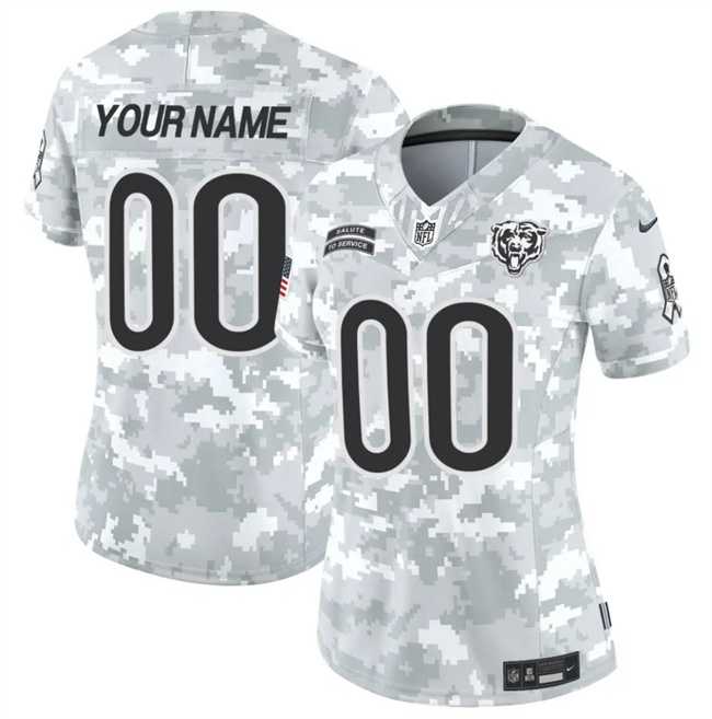 Women%27s Chicago Bears Active Player Custom 2024 F.U.S.E Arctic Camo Salute To Service Limited Stitched Football Jersey(Run Small)